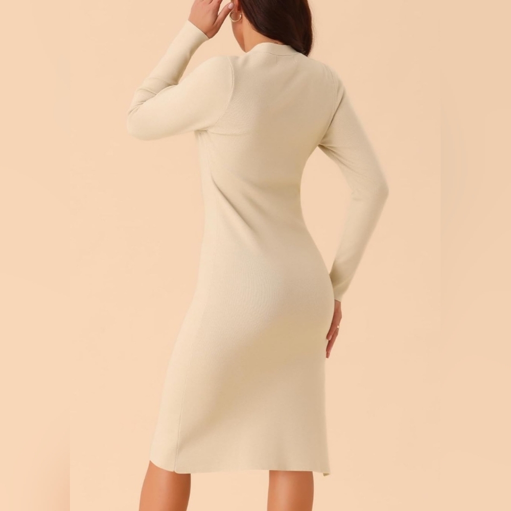 NWT Seta T long sleeve sweater dress Apricot color size XL - Picture 3 of 4